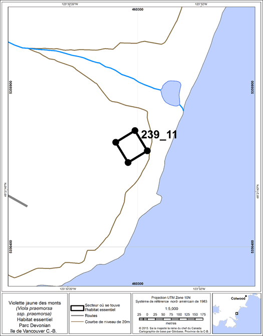 Figure 32. Secteur où se trouve de l’habitat essentiel.