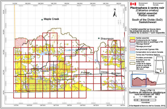 Habitat essentiel dans la portion ouest