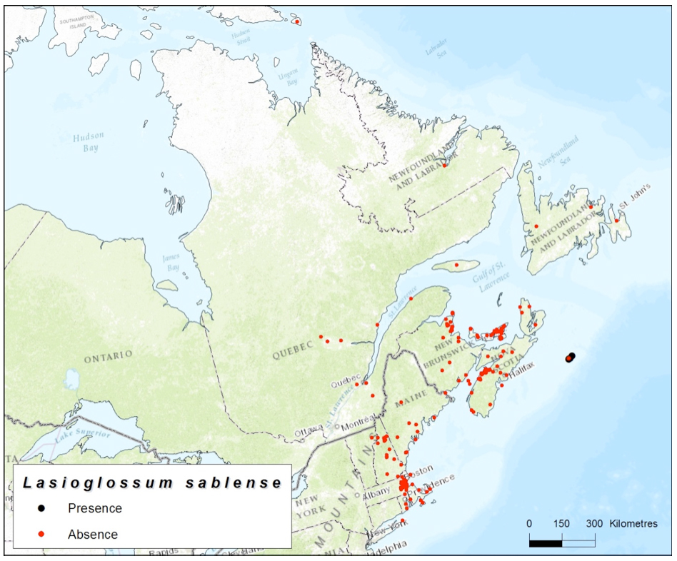 Map of Sable Island, Nova Scotia