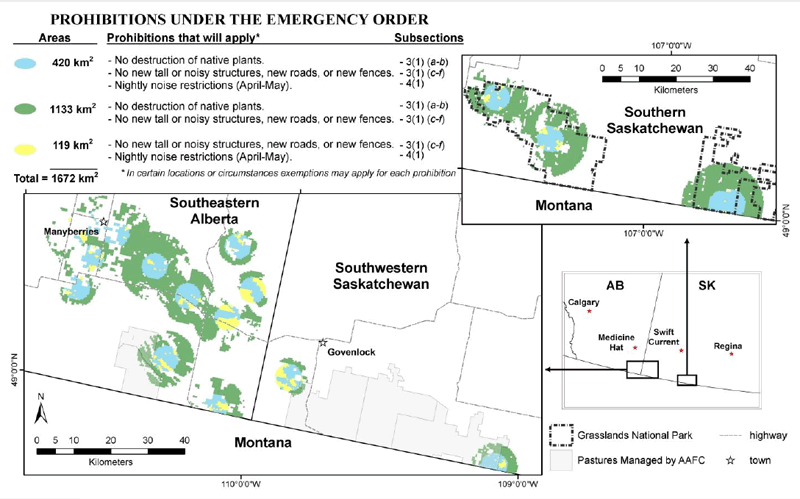 Figure 1: Area affected by the Sage-Grouse Emergency Order. (See long description below)