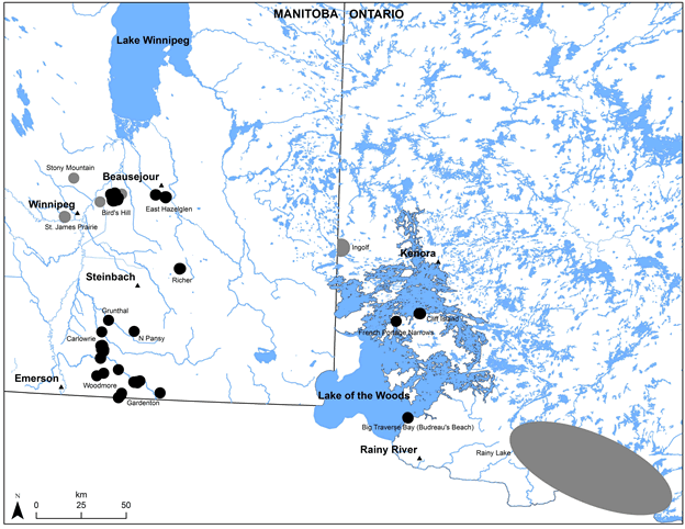 Map: Western Silvery Aster in Canada