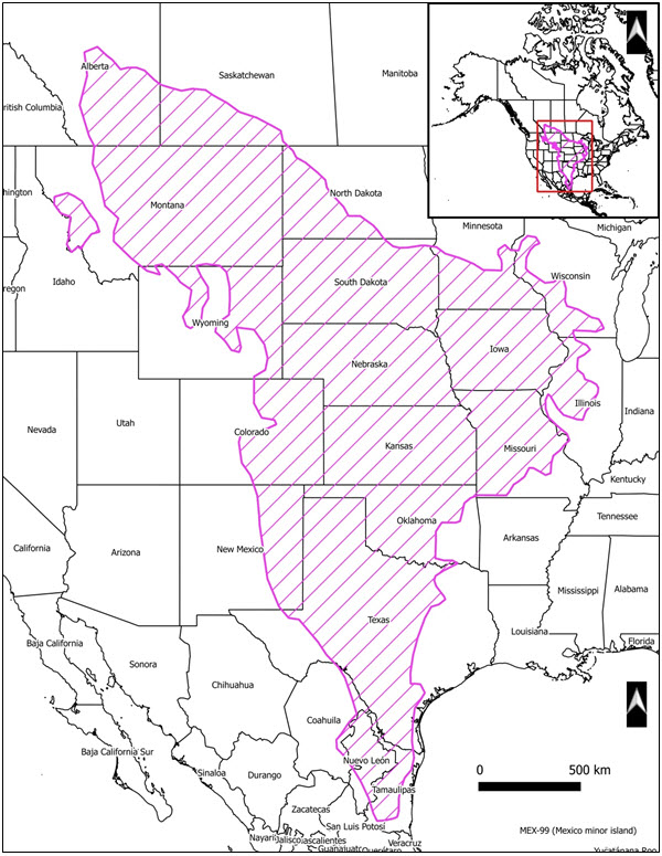North American range of Bullsnake