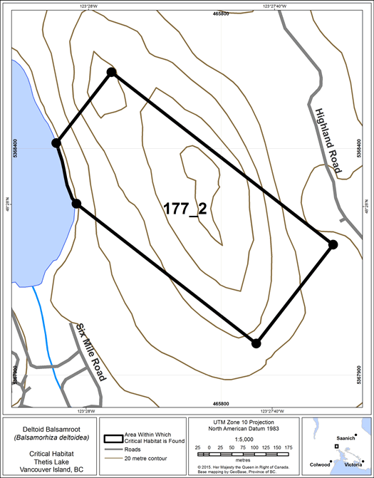 Figure 8: area within which critical habitat is found.