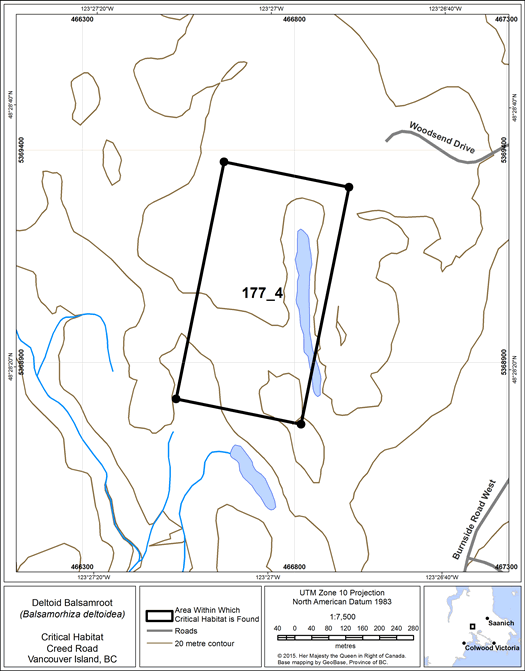 Figure 10: area within which critical habitat is found.