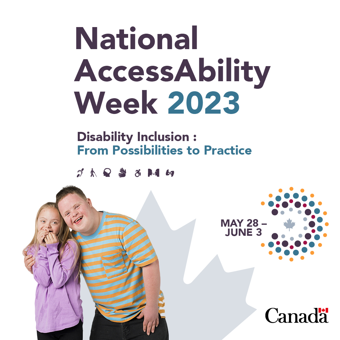 Small visual with photo for the National AccessAbility Week 2023. Text version follows.