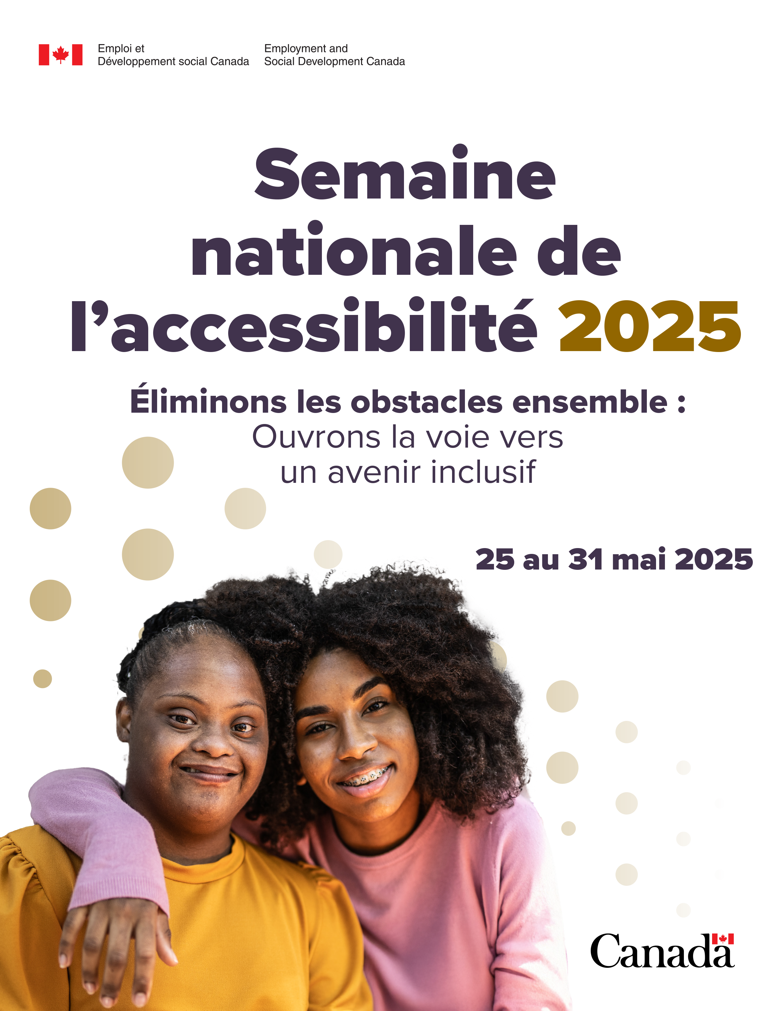 Un visuel comprenant une photo pour la Semaine nationale de l’accessibilité 2025. La version textuelle suit.