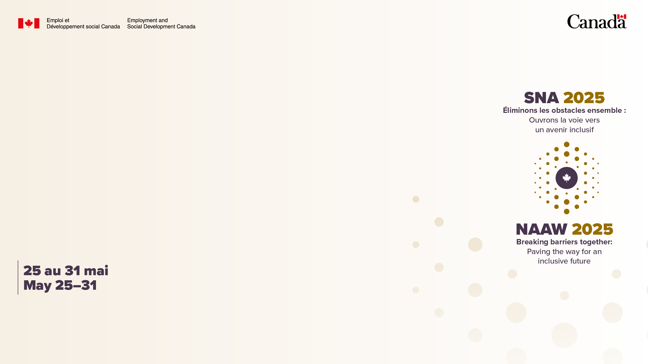 Un visuel comprenant une photo pour la Semaine nationale de l’accessibilité 2025. La version textuelle suit.