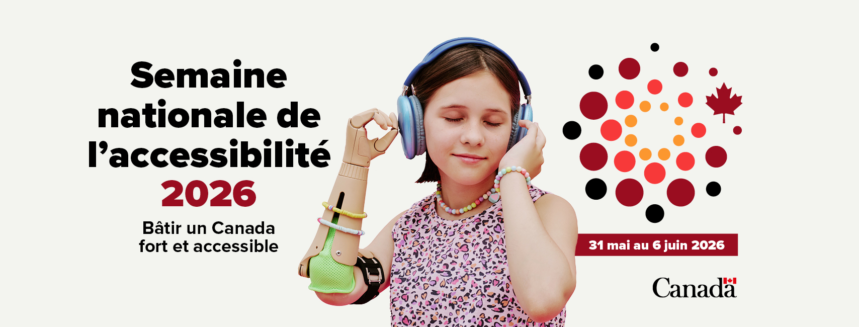 Un visuel pour la Semaine nationale de l’accessibilité 2026. La version textuelle suit.