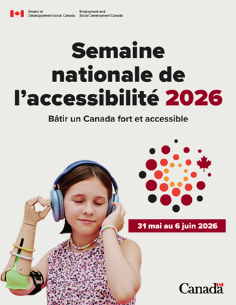 Un visuel pour la Semaine nationale de l’accessibilité 2026. La version textuelle suit.