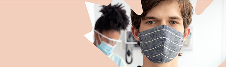 Three microbes on a blue background