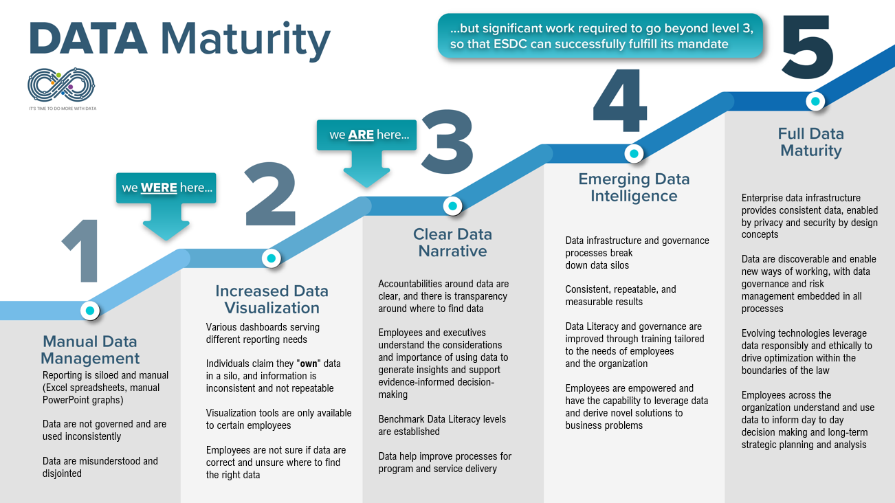Visual representation of data maturity. Text version follows below.