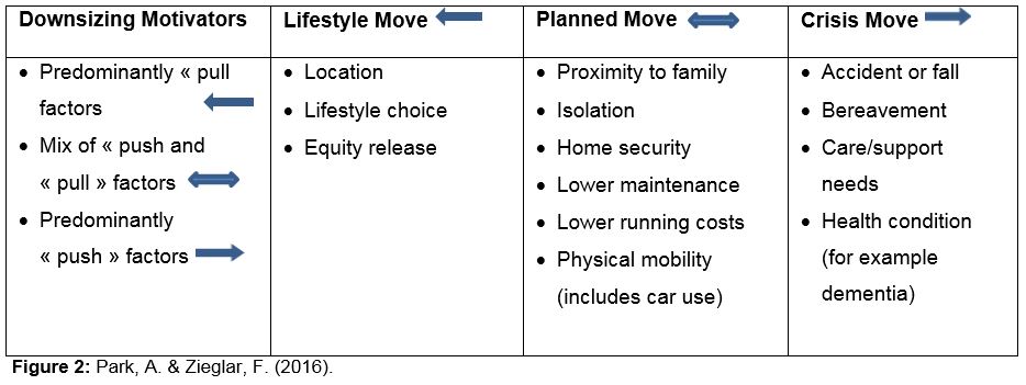 diagram showing housing moves made by seniors