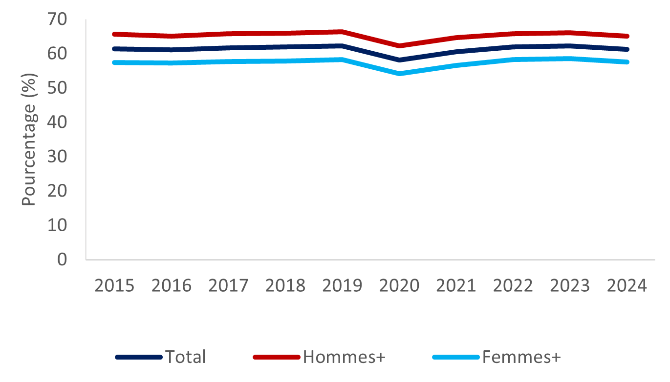 Graphique de l'indicateur domestique 8.2.1: la description suit.