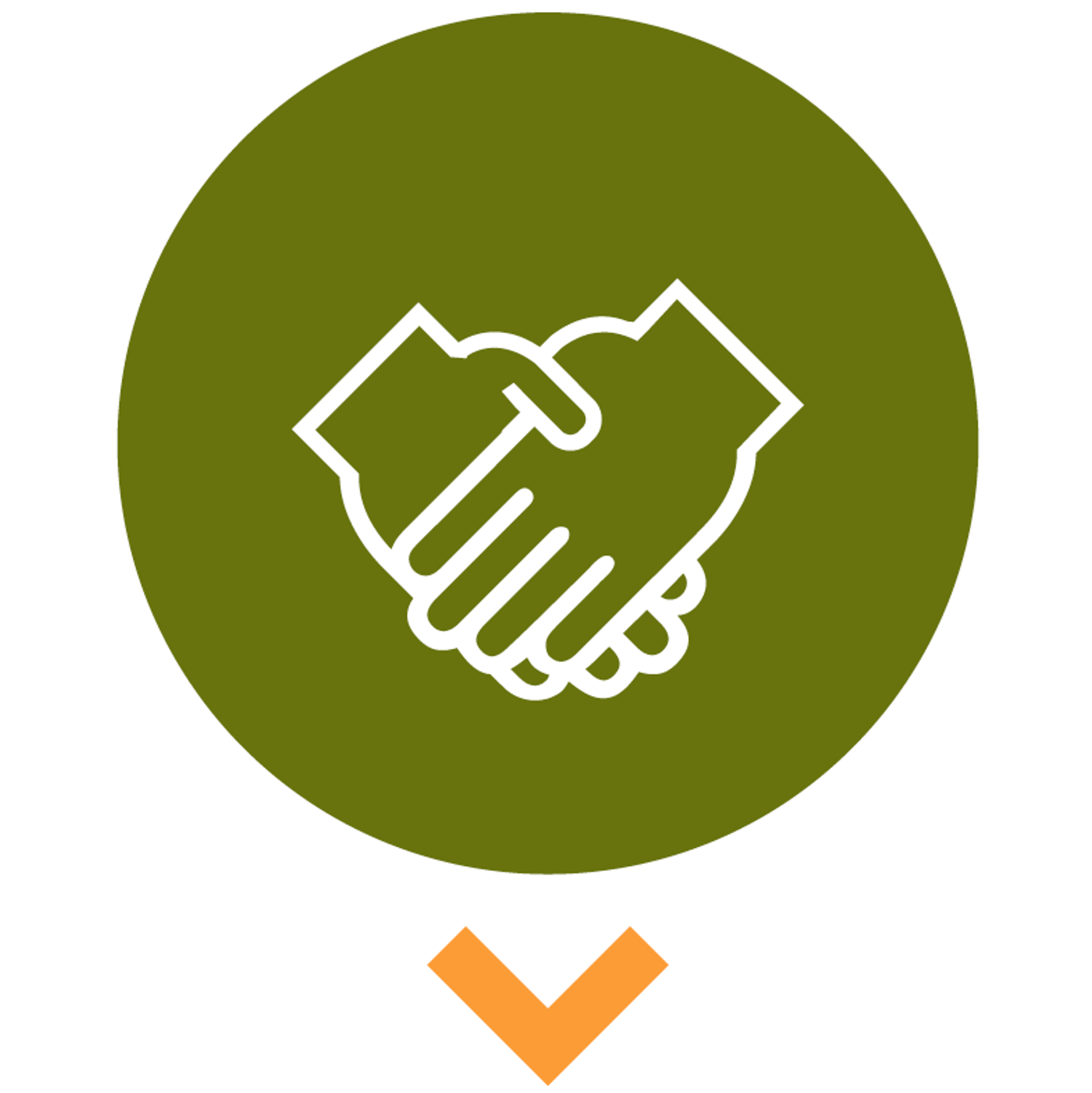 Icône pour les employeurs, représentée par une poignée de main