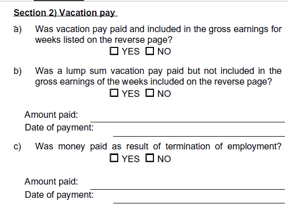 Section two Vacation pay