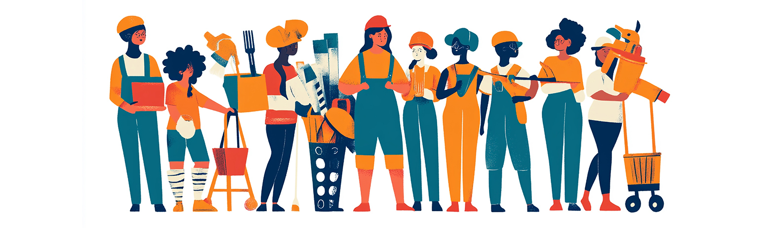 An illustration of kids of different ages playing on a playground.