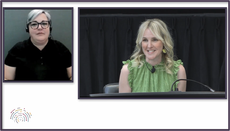 Screenshot of Ardra Shephard.  A Sign Language interpreter is on the left of the screen.