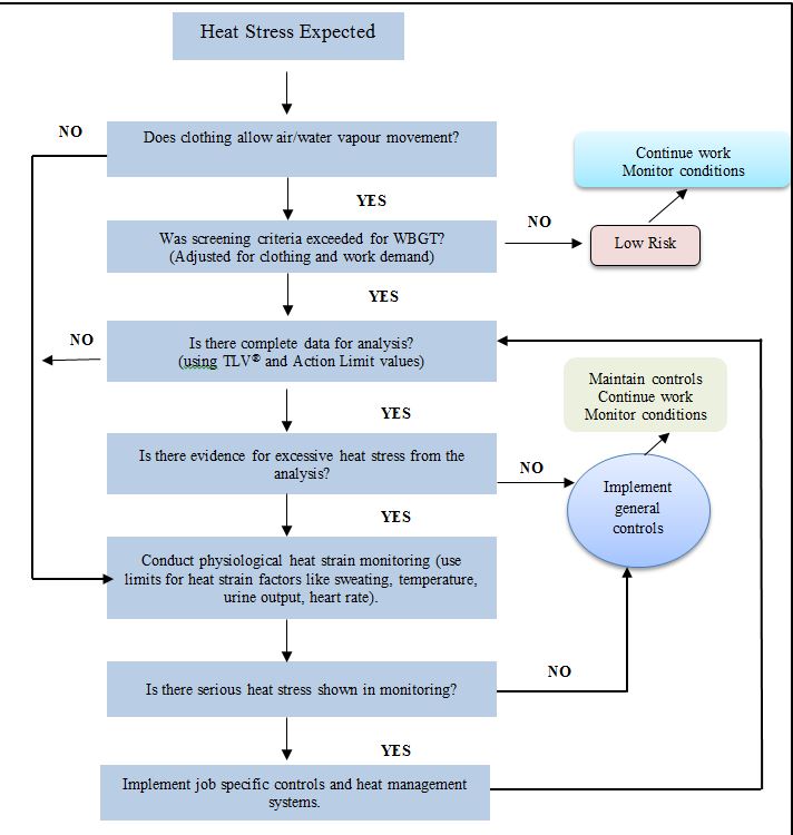 Figure 2: Decision making and risk assessing process for heat stress