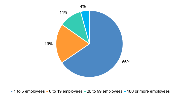 Figure 4: Distribution  of employers in the FRPS by company size, 2015
