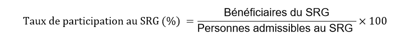 Équation 1 – Calcul du la taux de participation au SRG