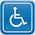Icon of person with limited mobility or in wheelchair
