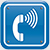 Icon of telephone with amplified sound