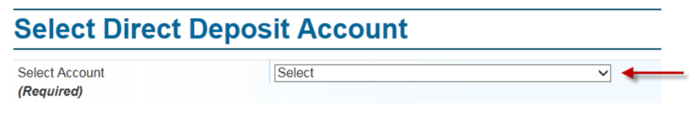 Select account from drop down menu.