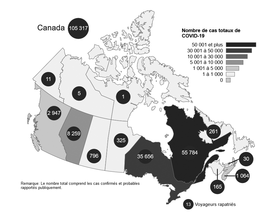 Figure 1 - La COVID 19 au Canada (au 4 juillet 2020)