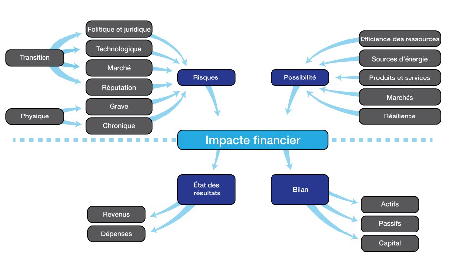 Figure 1: Risques climatiques, possibilités et répercussions financières