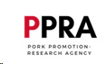 A red P with black PRA and under in smaller print Pork Promotion-Research Agency