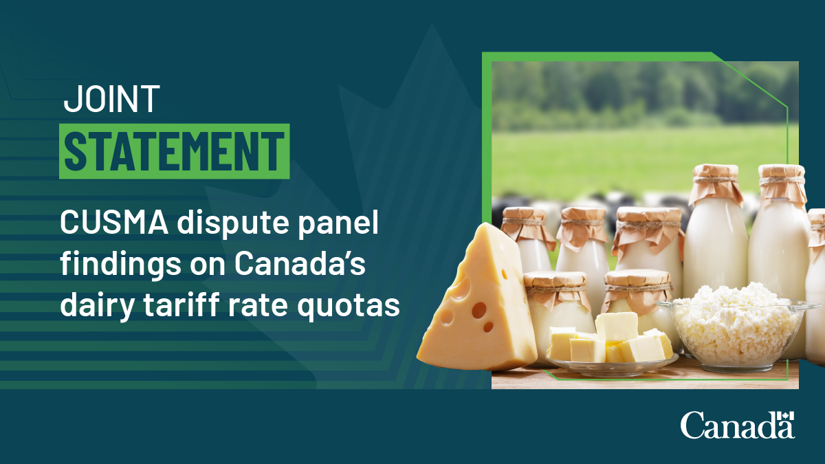 Canada CUSMA dispute settlement panel findings on dairy tariff