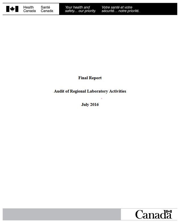 final report audit of regional laboratory activities july 2016 canada ca profit and loss statement for mortgage company goldman sachs financial statements