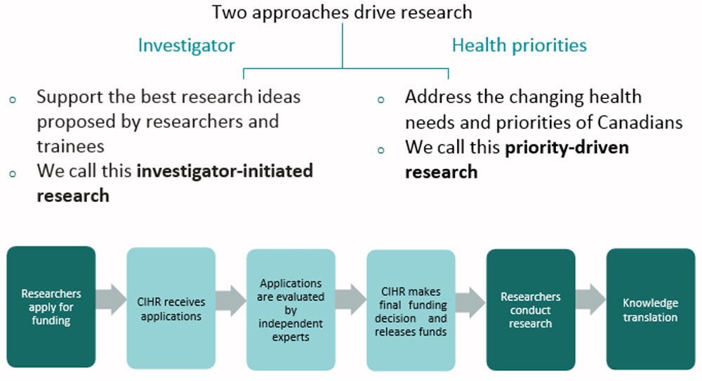 Diagram showing how Canadian Institute for Health Research Supports Research
