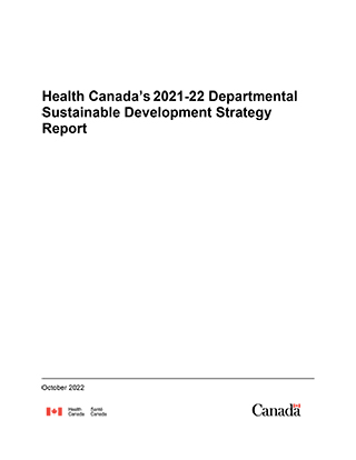 Health Canada’s 2021-22 Departmental Sustainable Development Strategy Report cover