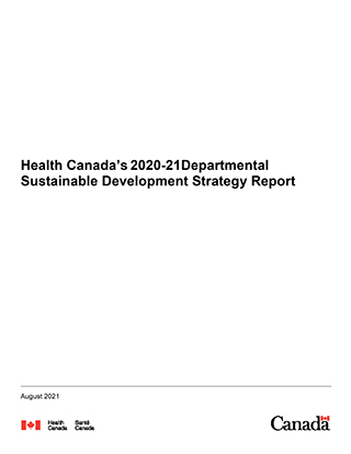Health Canada's 2020-21 Departmental Sustainable Development Strategy Report cover