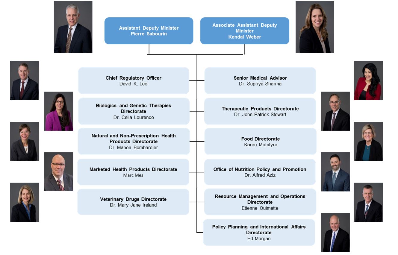Health Products and Foods Branch senior management organizational structure