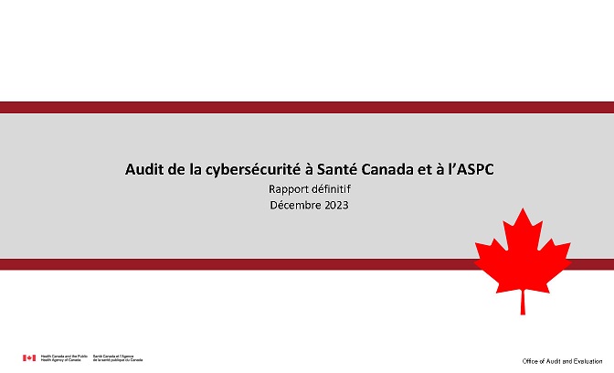 Audit de la cybersécurité à Santé Canada et à l’ASPC
