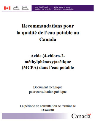 Recommandations pour la qualité de l’eau potable au Canada. Acide (4-chloro-2-méthylphénoxy) acétique (MCPA) dans l’eau potable
