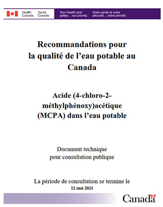 Recommandations pour la qualité de l’eau potable au Canada. Acide (4-chloro-2-méthylphénoxy) acétique (MCPA) dans l’eau potable
