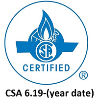 CSA certification mark indicating certification to CSA 6.19 (standard for CO alarms)