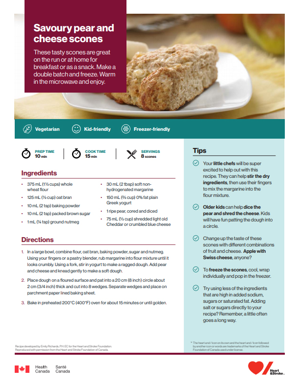 Savoury pear and cheese scones Canada.ca