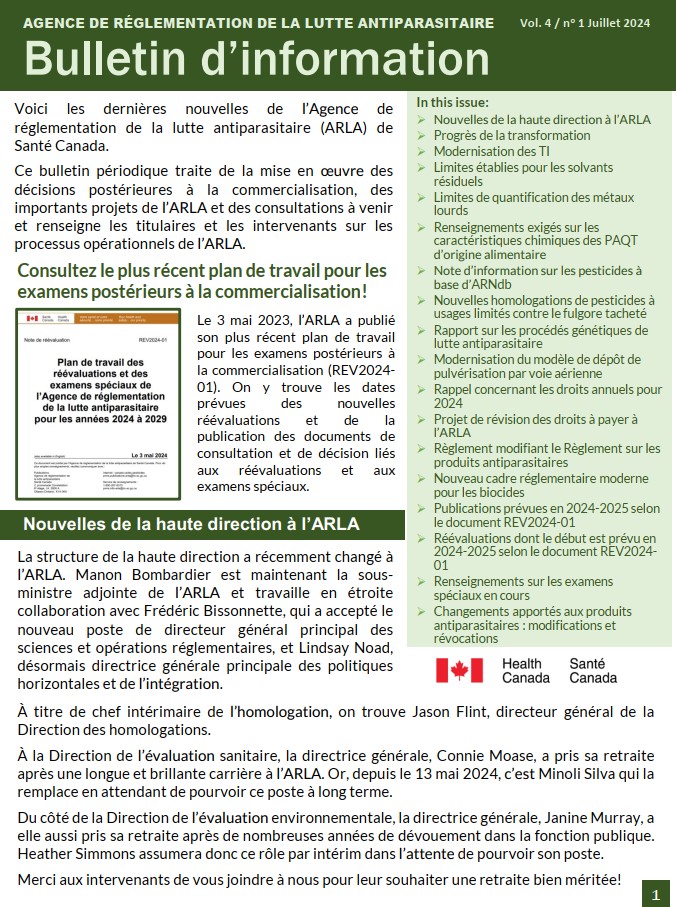 Couverture du bulletin d’information
