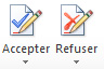 Capture d'écran des boutons Accepter et Refuser les modifications.