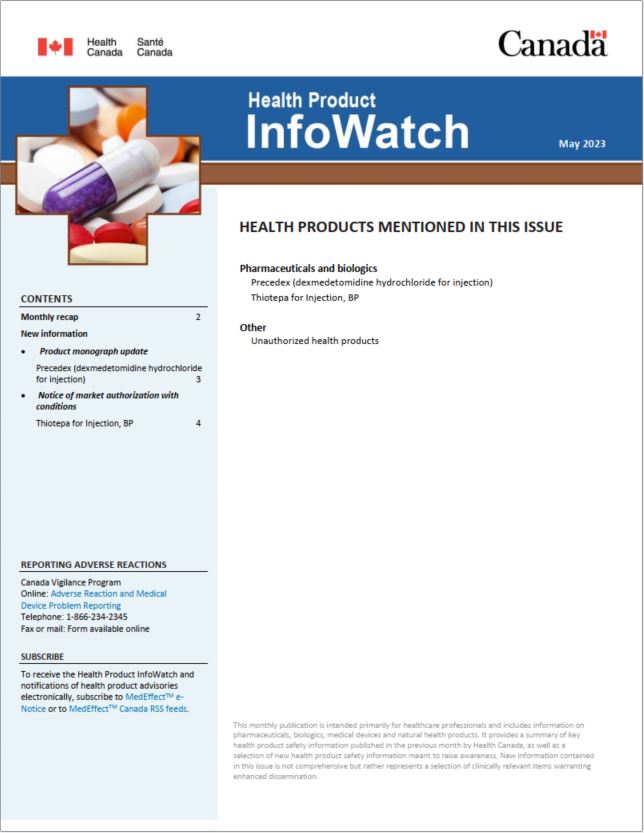 Health Product InfoWatch: May 2023