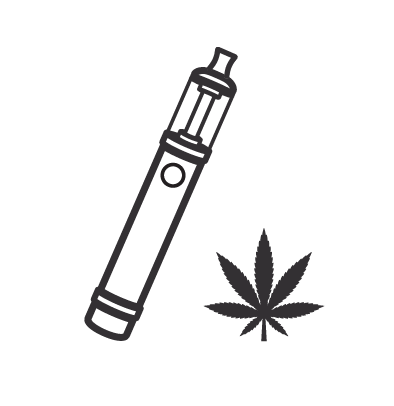 Dab pen with a cannabis leaf
