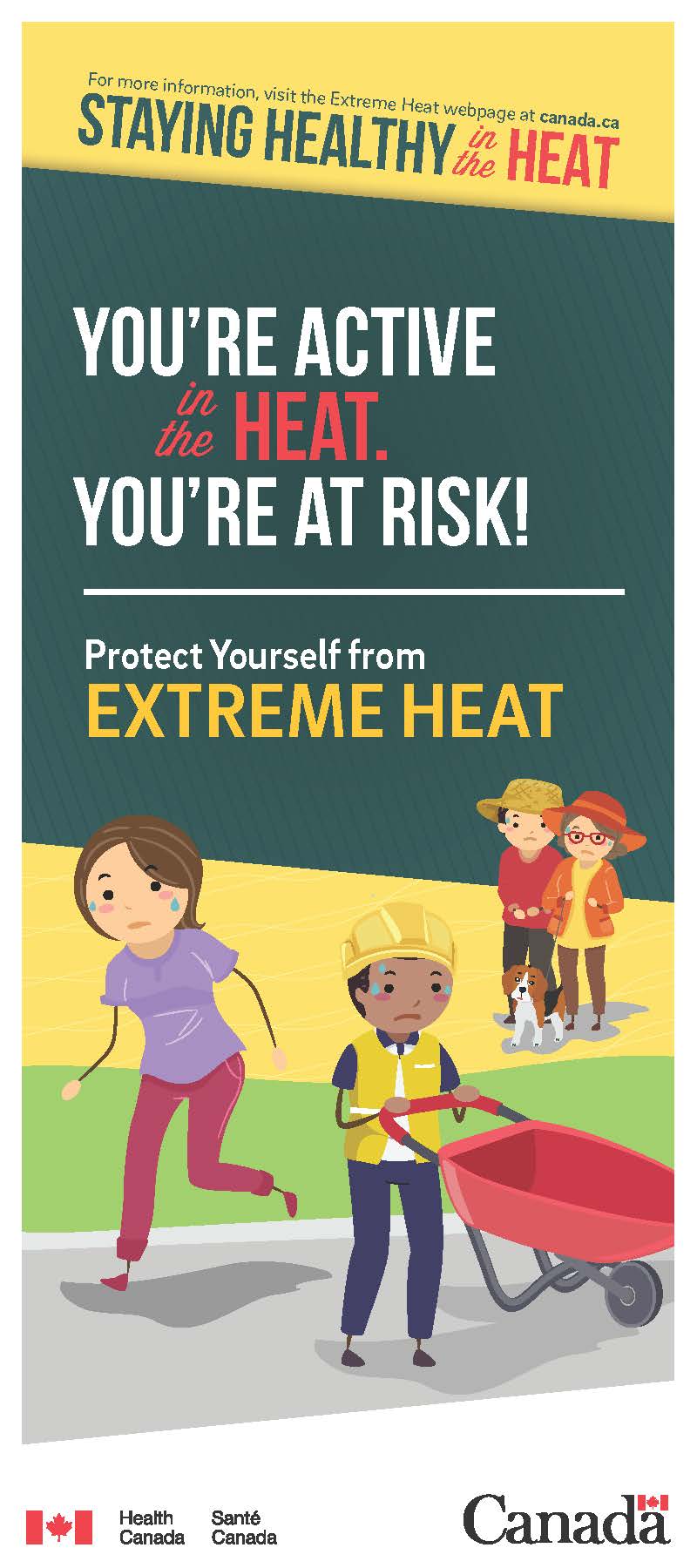 You're active in the heat. You're at risk! Protect Yourself from Extreme Heat [2011 Health Canada brochure] - thumbnail