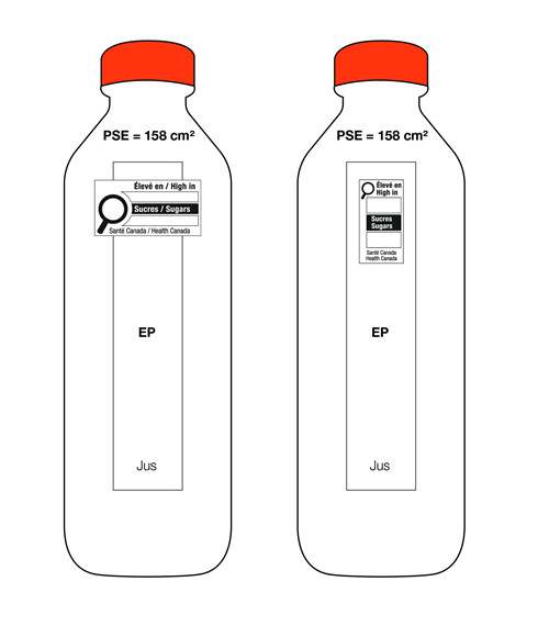 Figure 6.14. Exemple d'étiquette sur laquelle le modèle vertical du symbole est requis