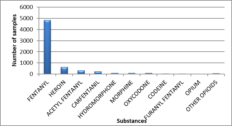 Main opioids identified in British Columbia in 2020