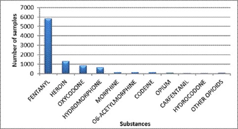 Main opioids identified in Ontario in 2020