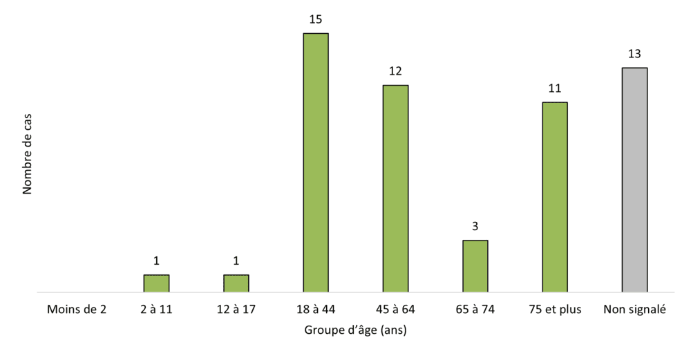 Figure 5 : Cas par groupes d'âge
